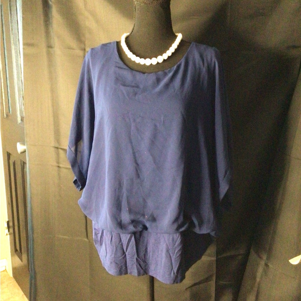 #909.  Joseph Blue Boxy Blouse with Relaxed Fit